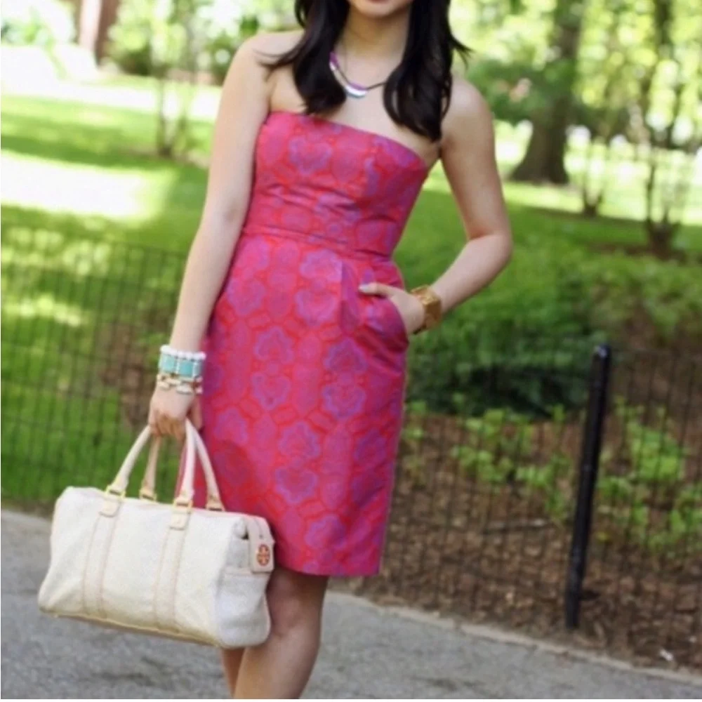 J. Crew Ella Medallion Paisley Strapless Dress Size 4 NWT